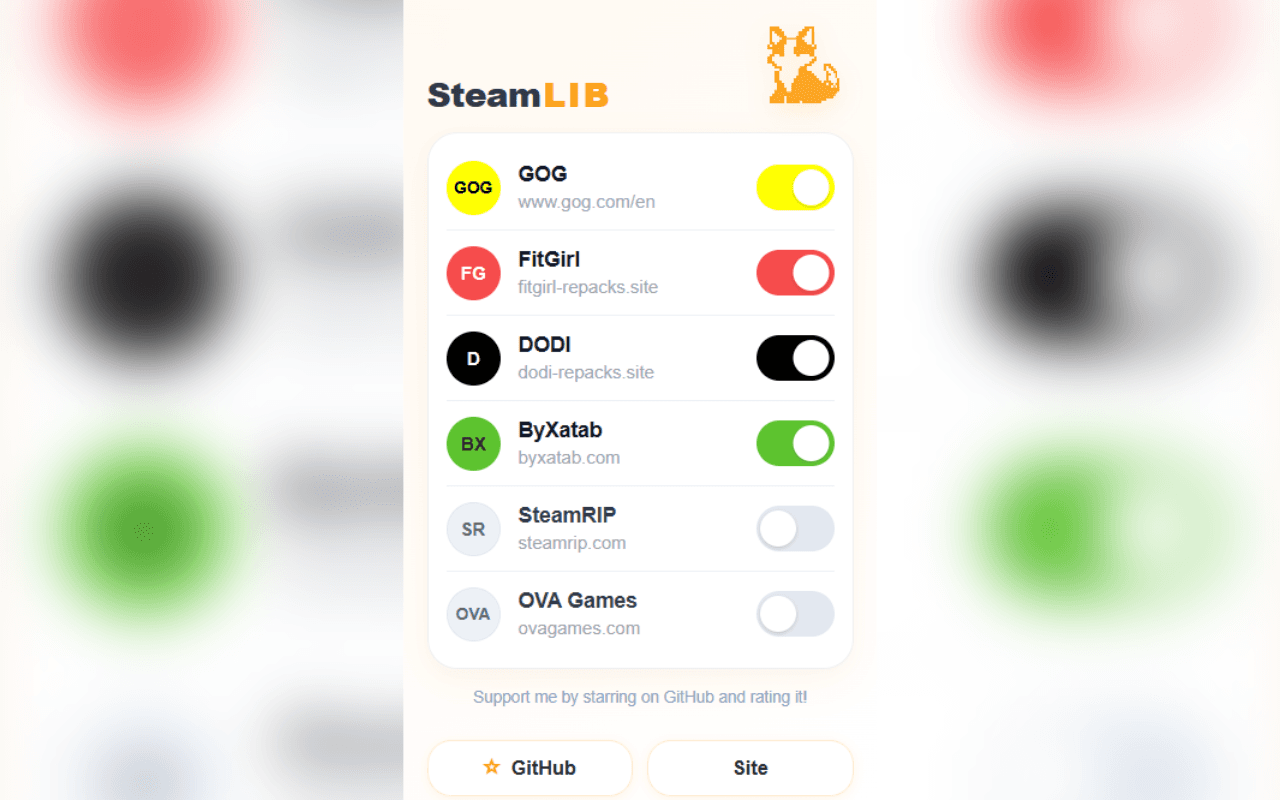 SteamLIB shown on a Steam page